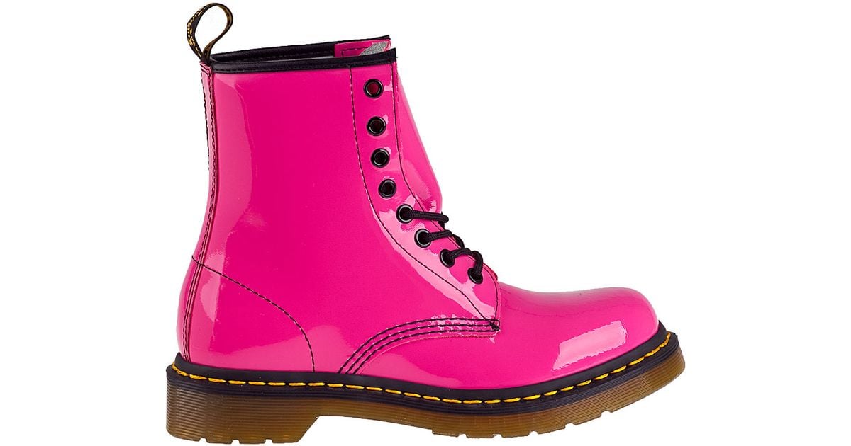 Lyst - Dr. Martens 1460 Lace-Up Boot Hot Pink Patent in Pink