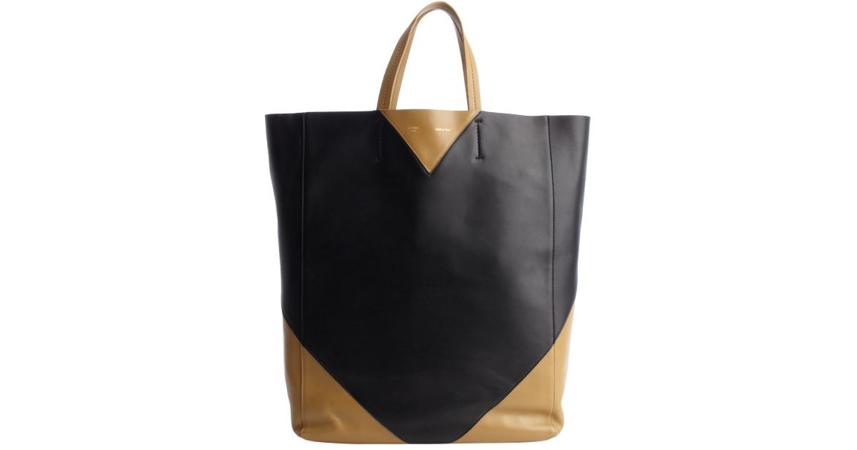 Cline Black and Camel Colorblock Leather Tote Bag in Black | Lyst  