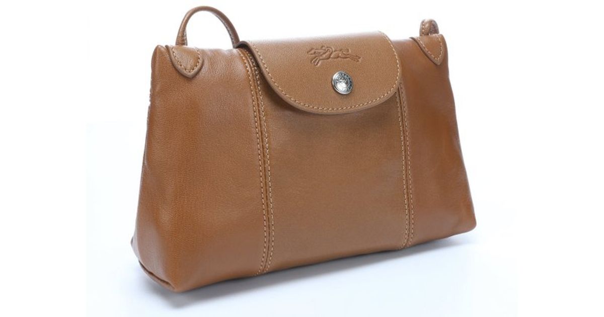 Lyst Longchamp Camel Leather Le Pliage Cuir Crossbody Bag In Brown