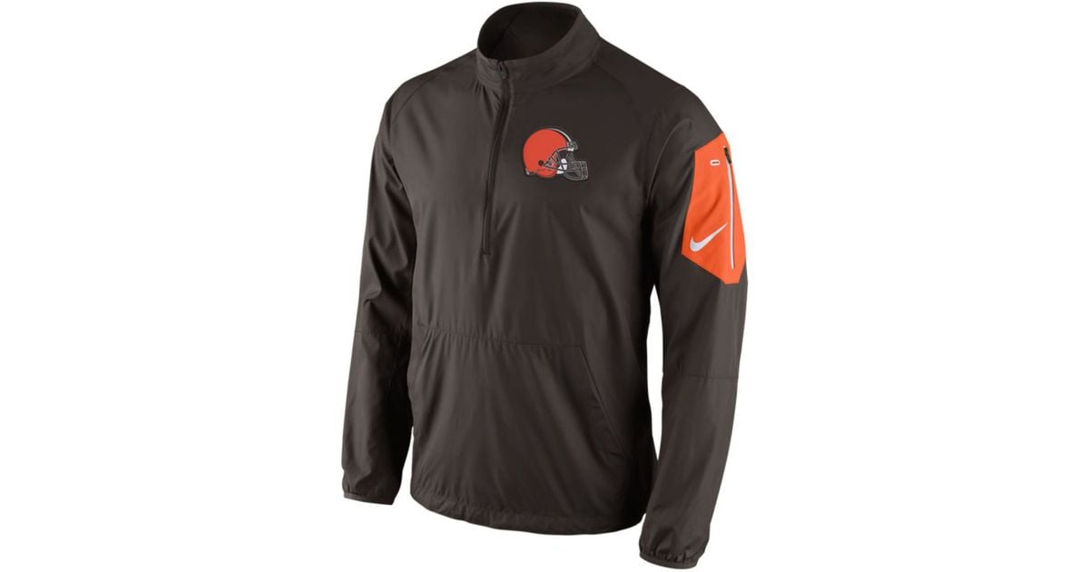 Lyst - Nike Men's Cleveland Browns Lockdown Half-zip Jacket in Brown ...