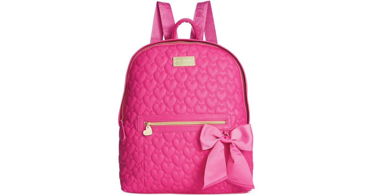 pink quilted backpack