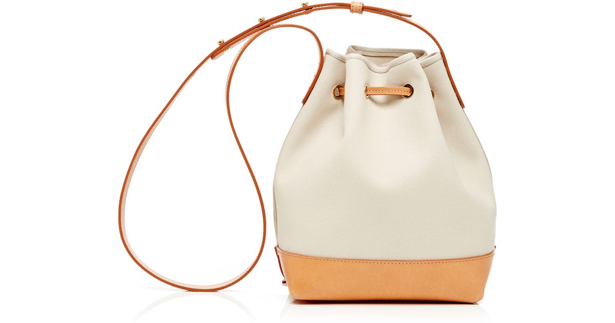 Lyst Mansur Gavriel Mini Canvas Bucket Bag In Creme With Lyst Mansur Gavriel Mini Canvas Bucket Bag In Creme With Interior Natural