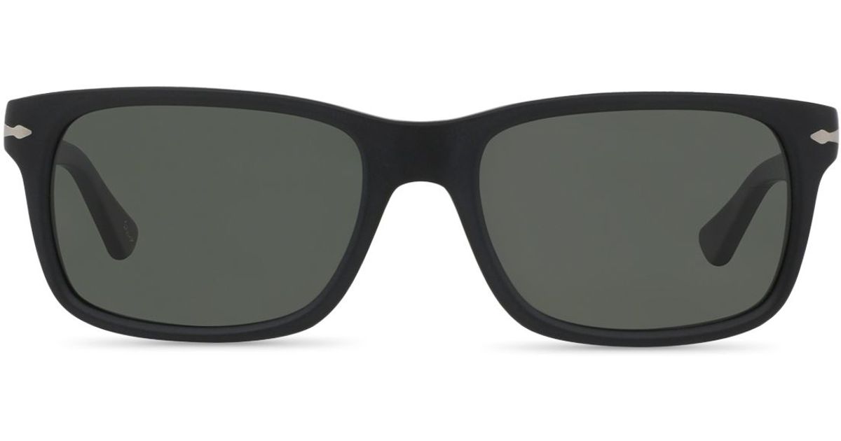 Persol 3048s Polarized Classic Rectangle Sunglasses, 58mm in Black | Lyst