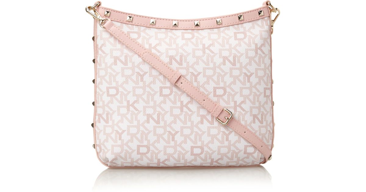 Dkny Coated Logo Pink Crossbody Bag in Pink | Lyst