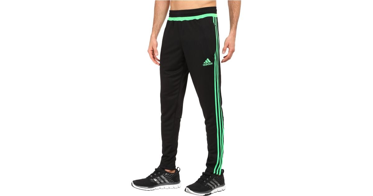 adidas black pants green stripes