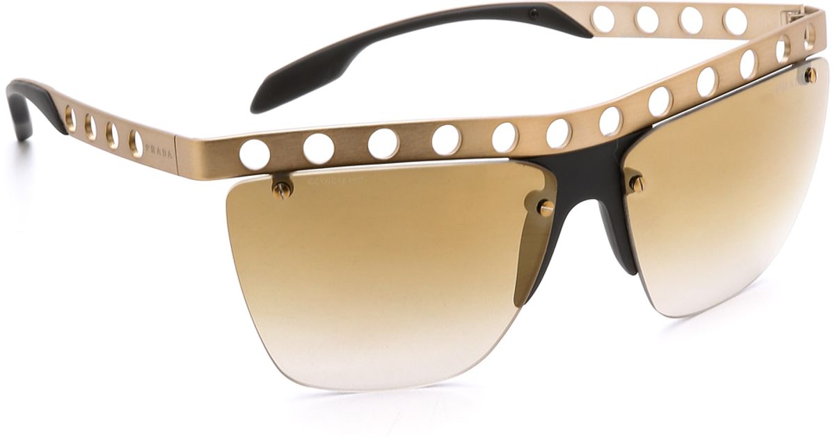 prada gold frame sunglasses