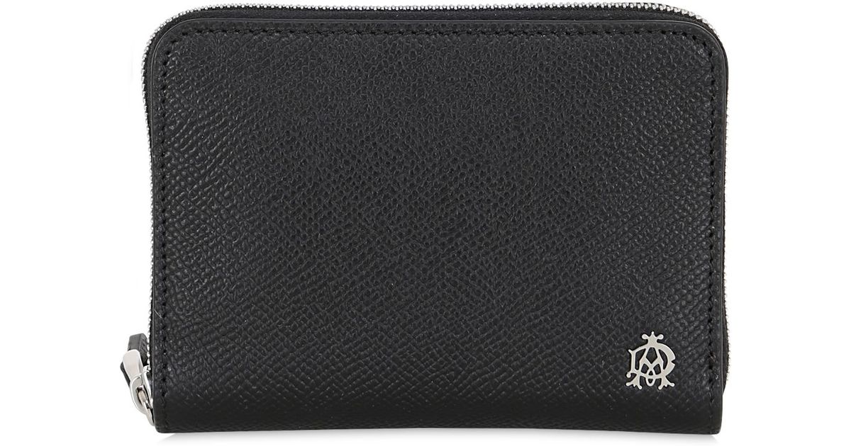 Dunhill Small Leather Zip Around Wallet in Black for Men | Lyst