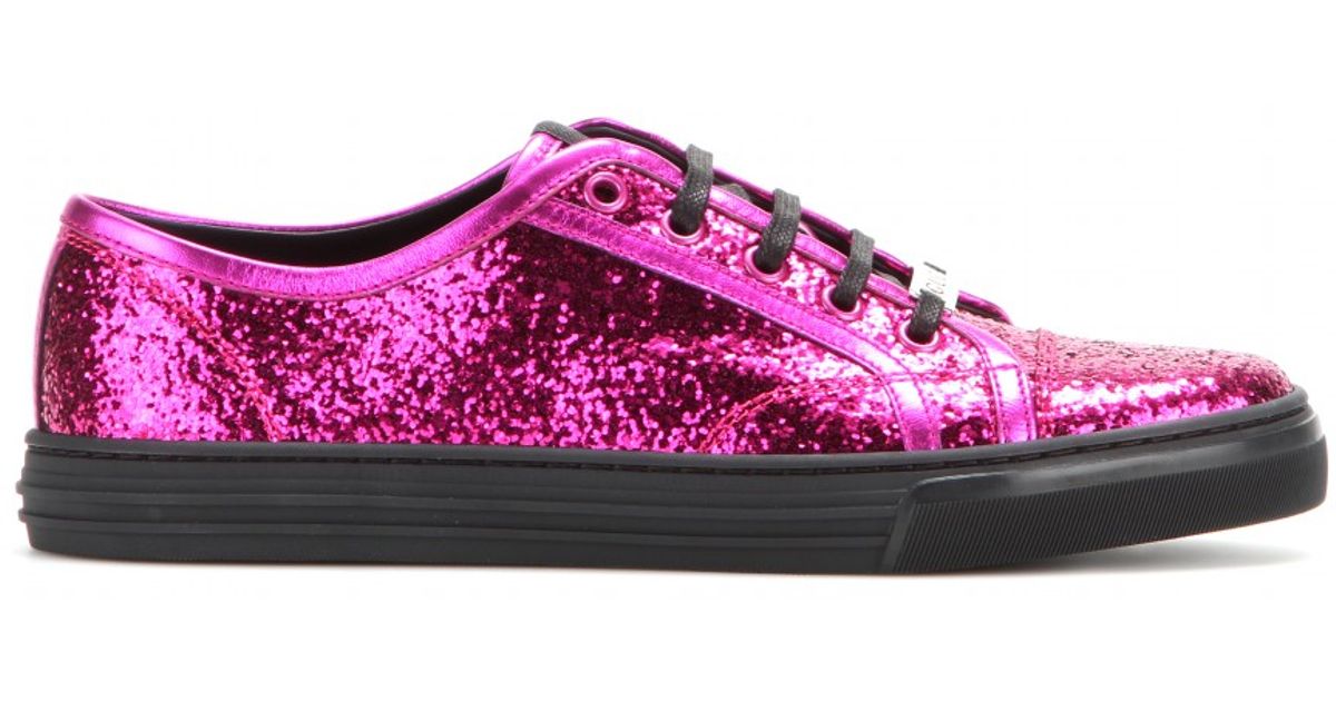 pink glitter gucci trainers