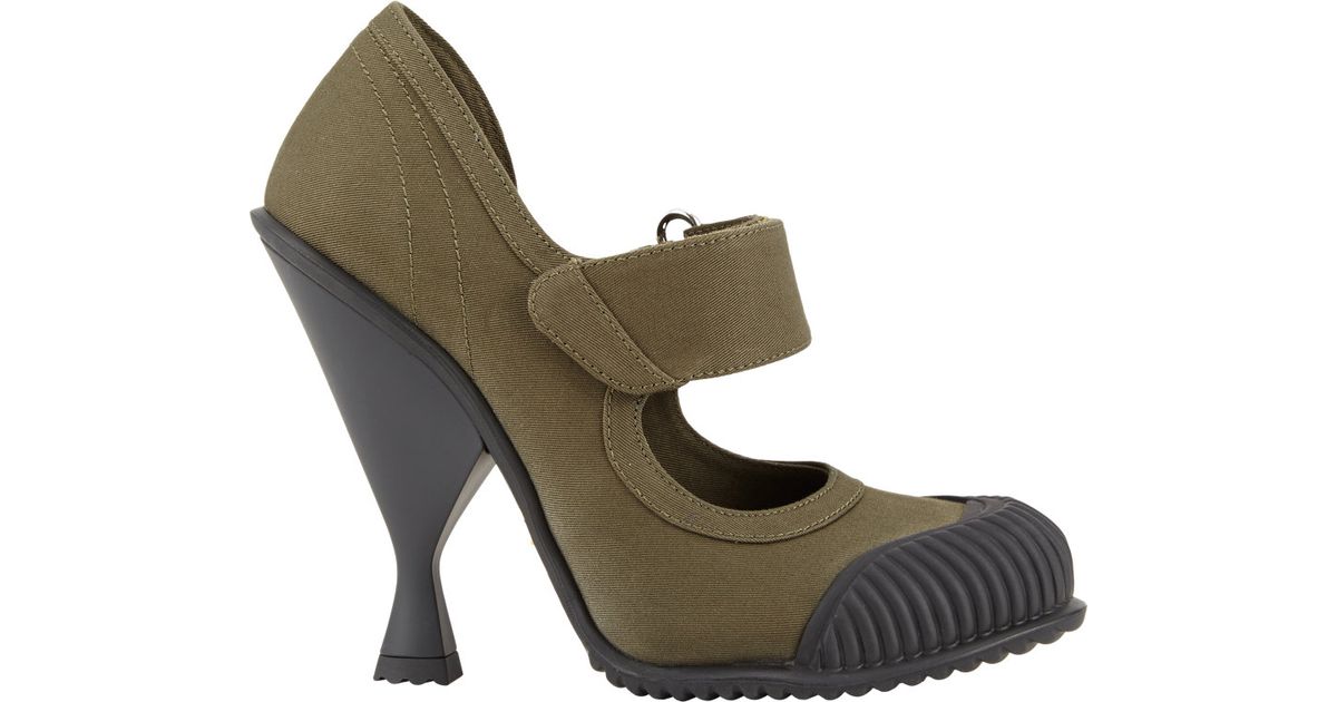 Prada Extended Captoe Mary Jane Pumps in Green | Lyst Prada Extended Captoe Mary Jane Pumps in Green | Lyst