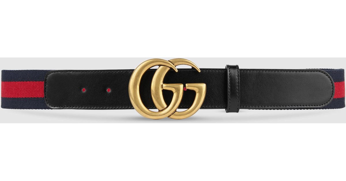 Gucci Nylon Web Belt With Double G Buckle in Multicolor for Men | Lyst