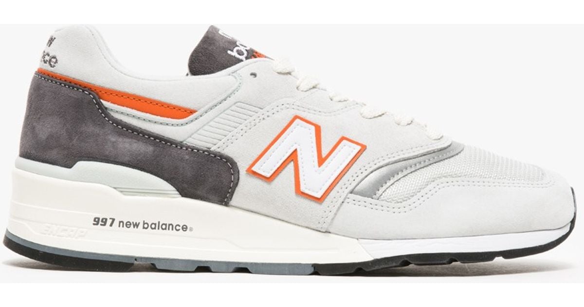 new balance 997 orange grey