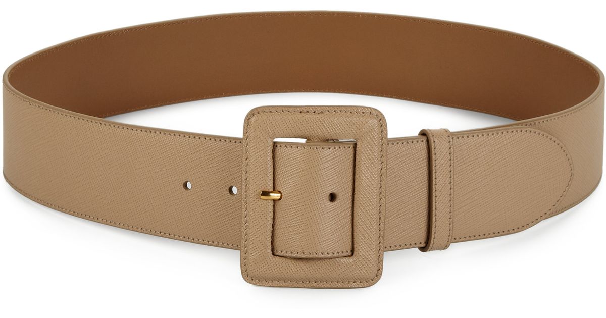 Lyst - Prada Cinture Leather Belt in Brown