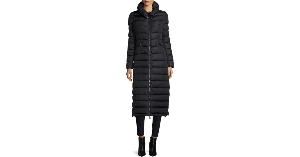 moncler black fur bernache down coat