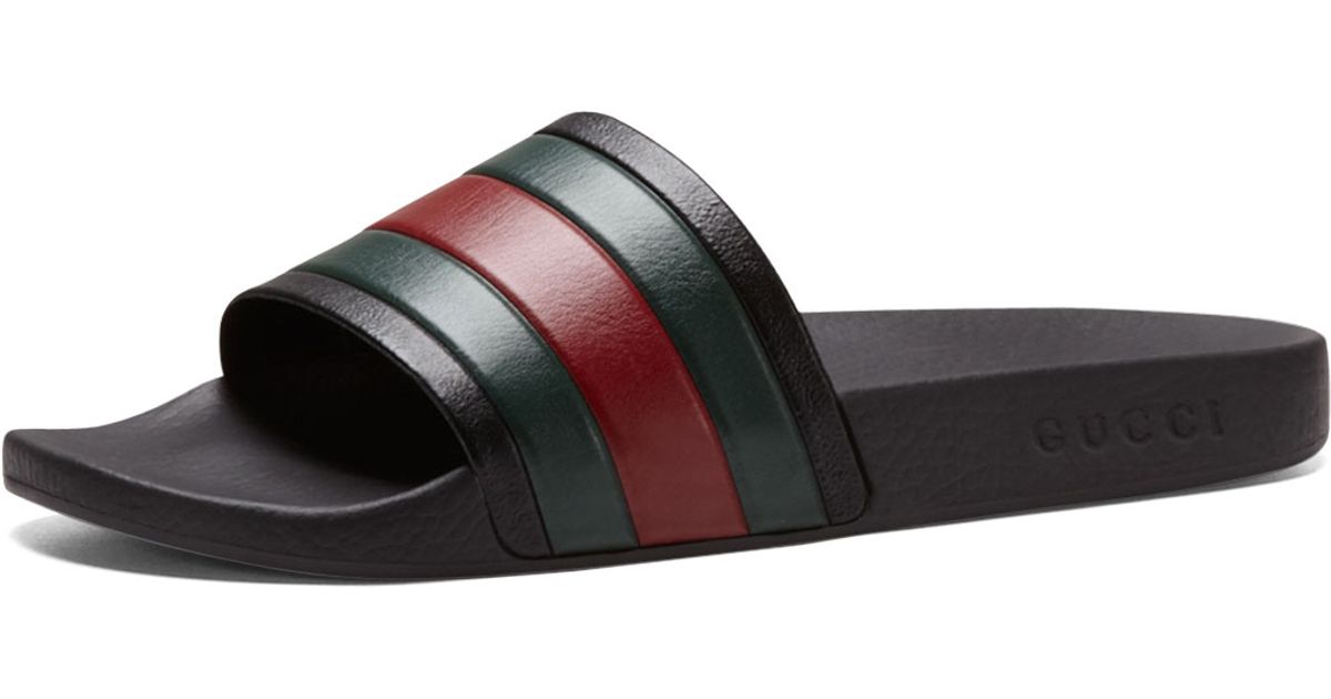 Gucci Pursuit '72 Rubber Slide Sandal in Black for Men | Lyst