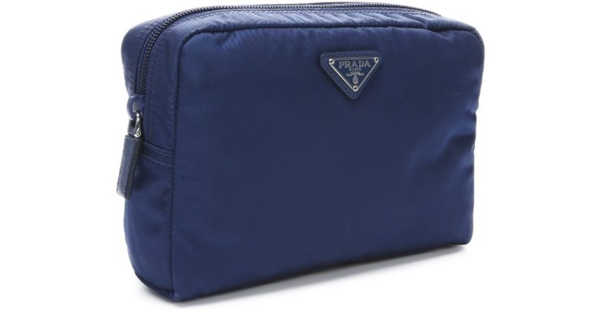 Prada Royal Blue Nylon Zip Top Cosmetic Pouch in Blue | Lyst