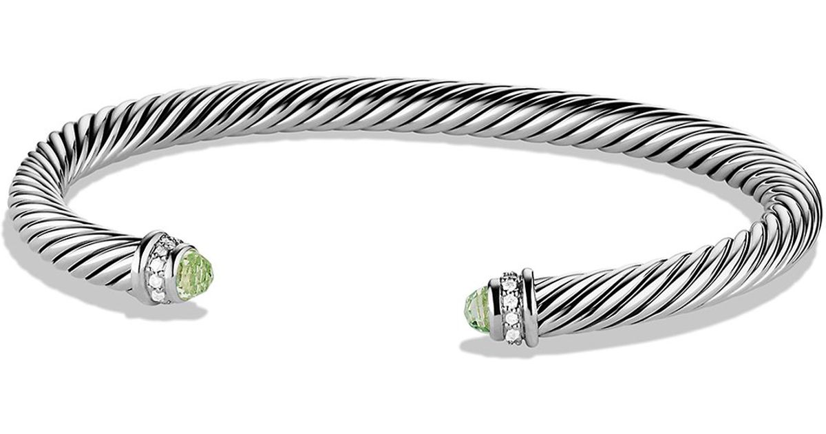 Lyst David Yurman Cable Clics Bracelet With Prasiolite Lyst David Yurman Cable Clics Bracelet With Prasiolite Diamonds In Metallic