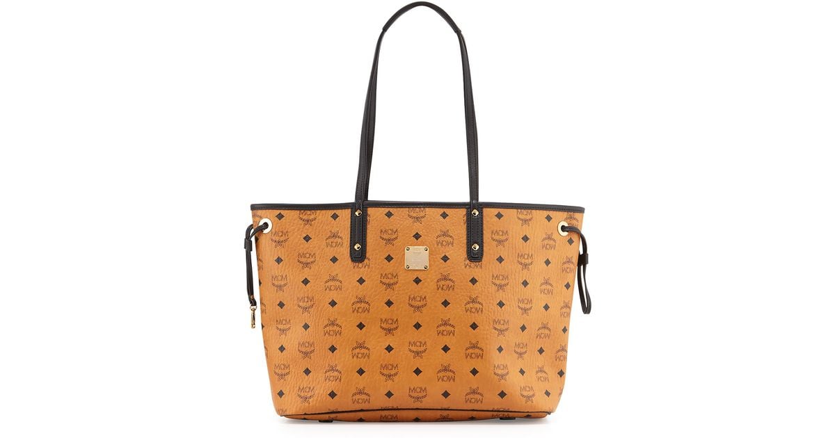 Mcm Brown Per Project Visetos Medium Reversible Tote Bag