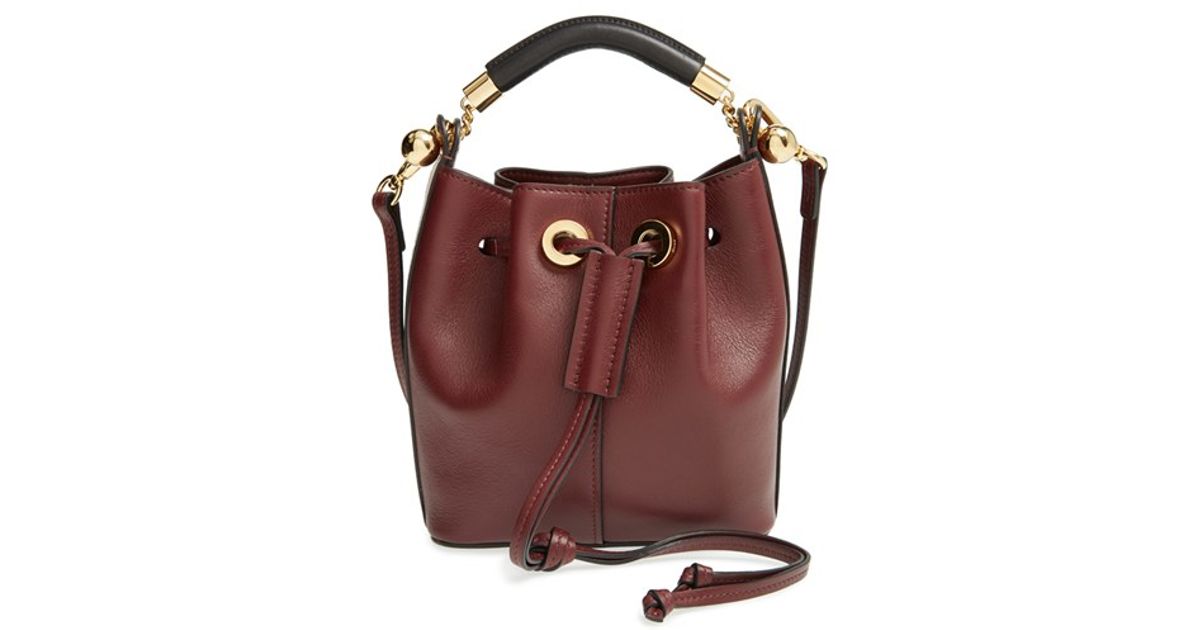 small gala bucket bag in smooth red calfskin  