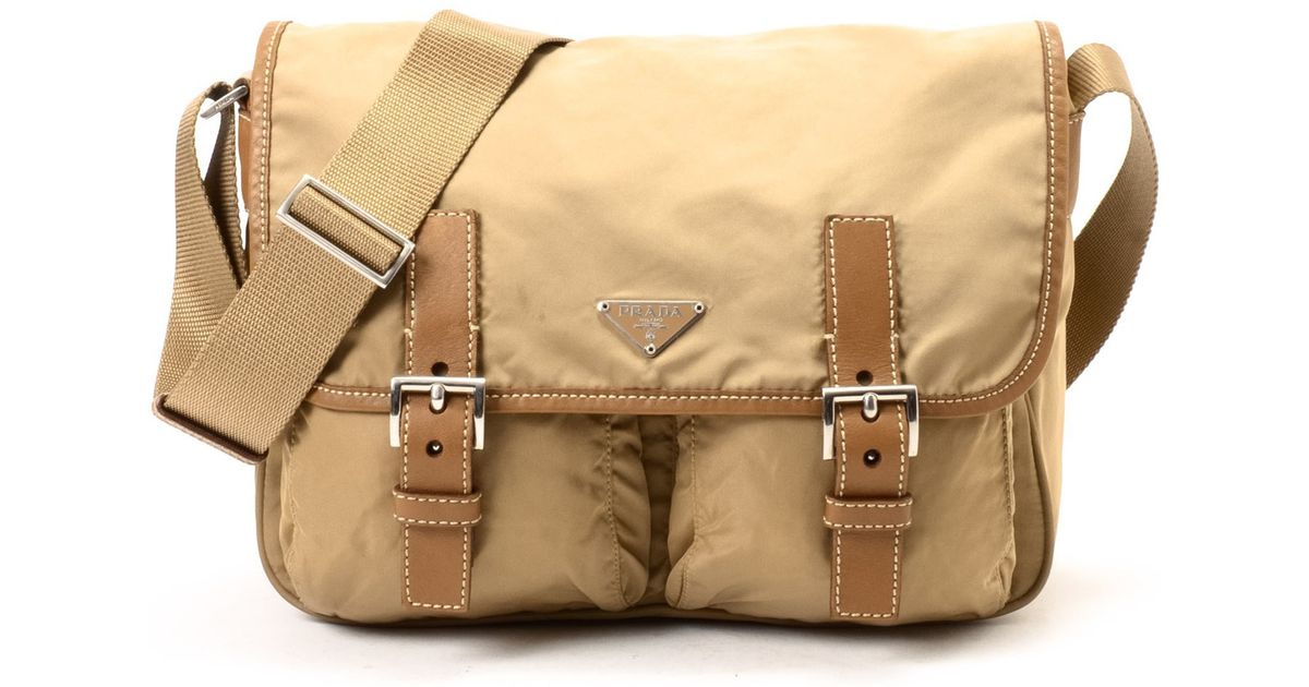 Prada Messenger Bag - Vintage in Beige | Lyst
