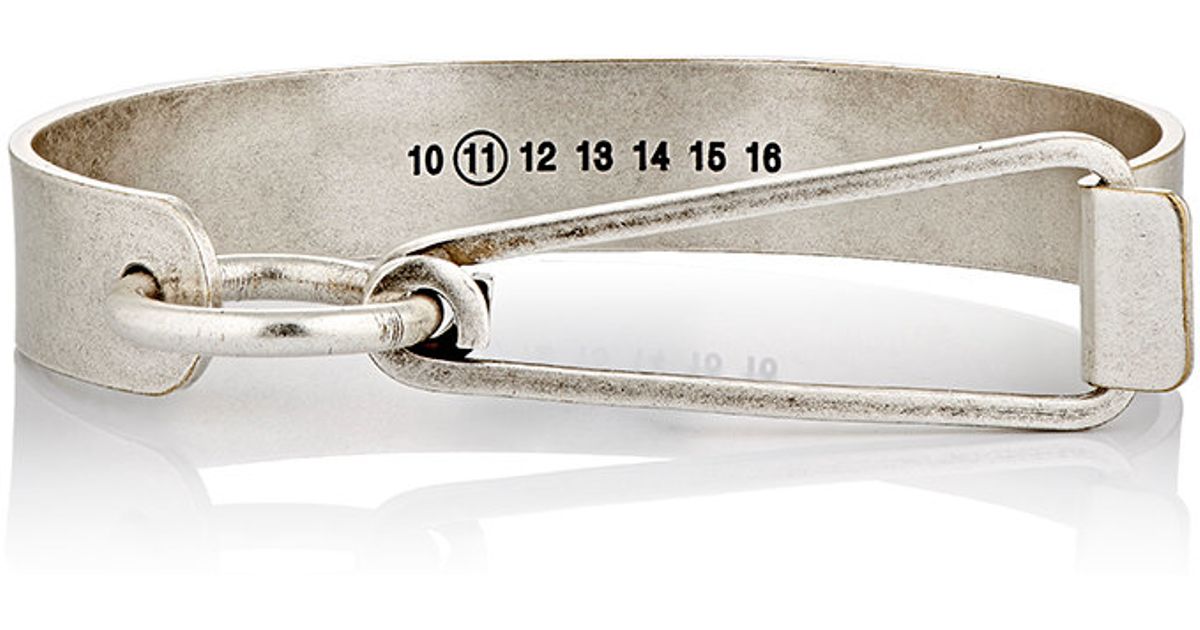 Maison Margiela Geometric Closure Bracelet In Metallic For Men Lyst