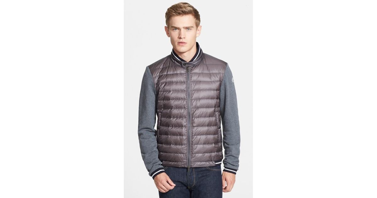 moncler quilted front down varsity jacket moncler quilted front down varsity jacket