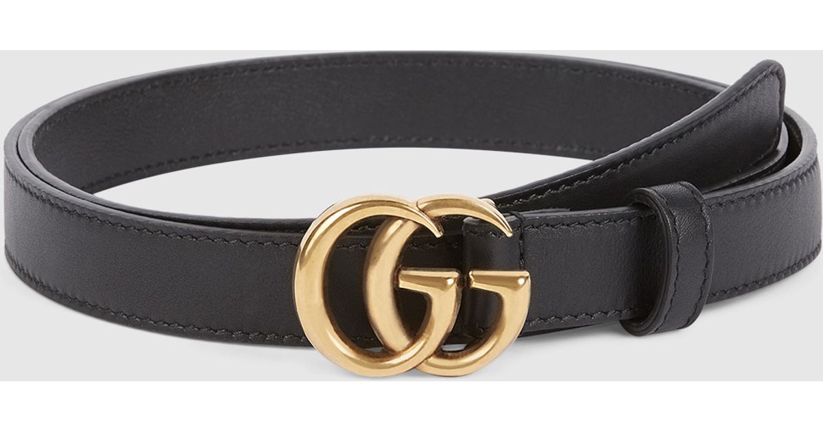 Lyst - Gucci Leather Belt With Double G Buckle in Metallic