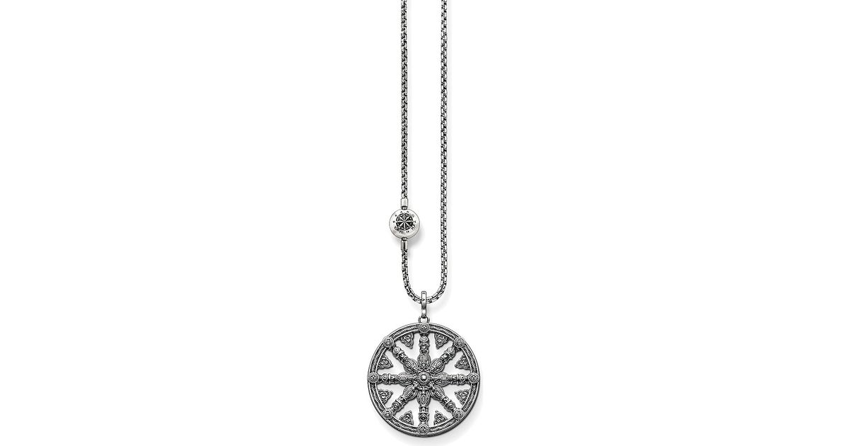 Thomas sabo Karma Beads Wheel Of Karma Sterling Silver Necklace in ...