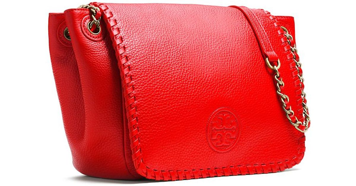 Lyst Tory Burch Marion Small Flap Shoulder Bag In Red