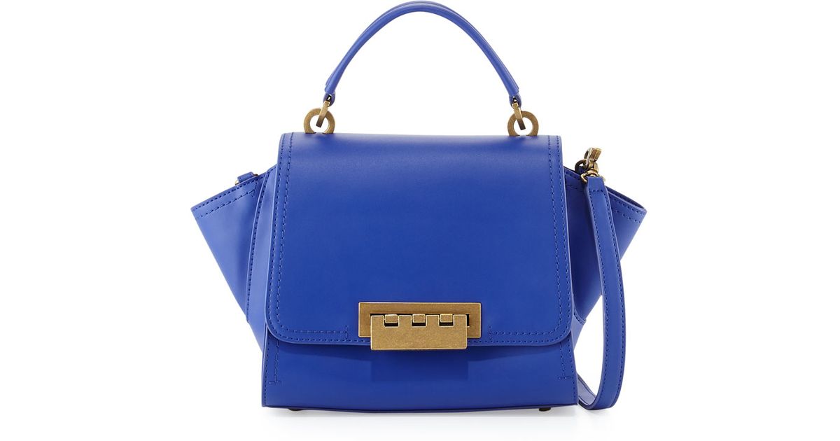 Lyst Zac Posen Eartha Leather Mini Crossbody Bag In Blue