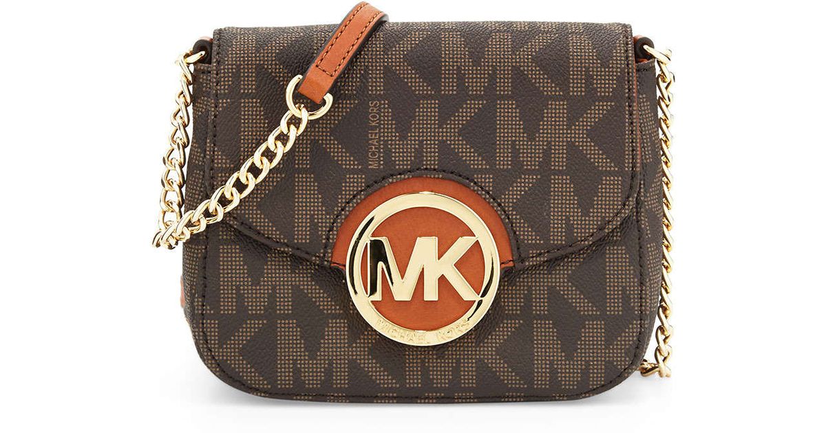 Lyst Michael Kors Small Fulton Logo Crossbody Bag In Brown