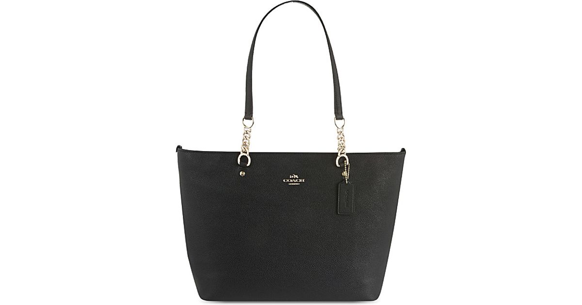 Lyst Coach Sophia Leather Tote In Black