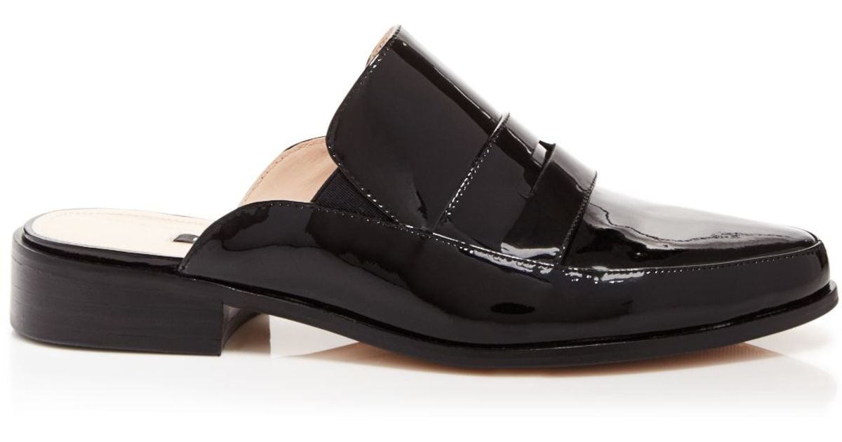 Lyst French Connection Flat Slide Mule Loafers Louis in Black