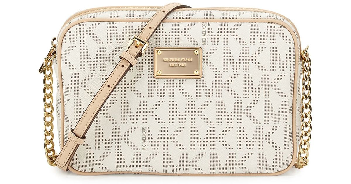 MICHAEL Michael Kors Jet Set Large Travel Crossbody in White - Lyst