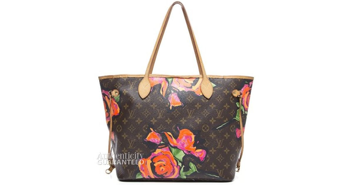 Lyst Louis Vuitton Preowned Stephen Sprouse Monogram Canvas Roses Lyst Louis Vuitton Preowned Stephen Sprouse Monogram Canvas Roses Neverfull Mm Tote Bag In Brown
