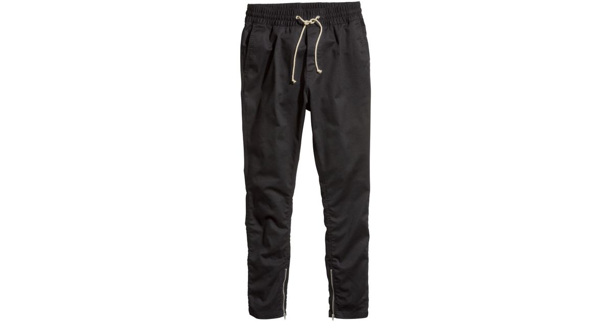 Lyst - H&M Twill Joggers in Black for Men