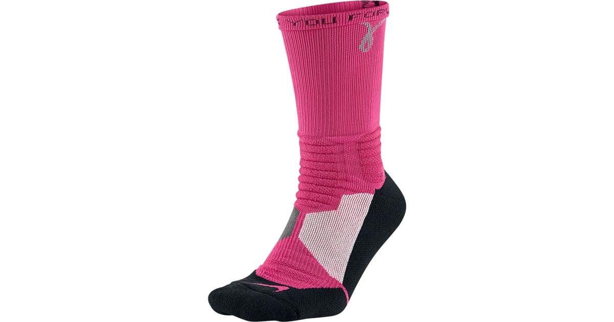 pink nike elite basketball socks