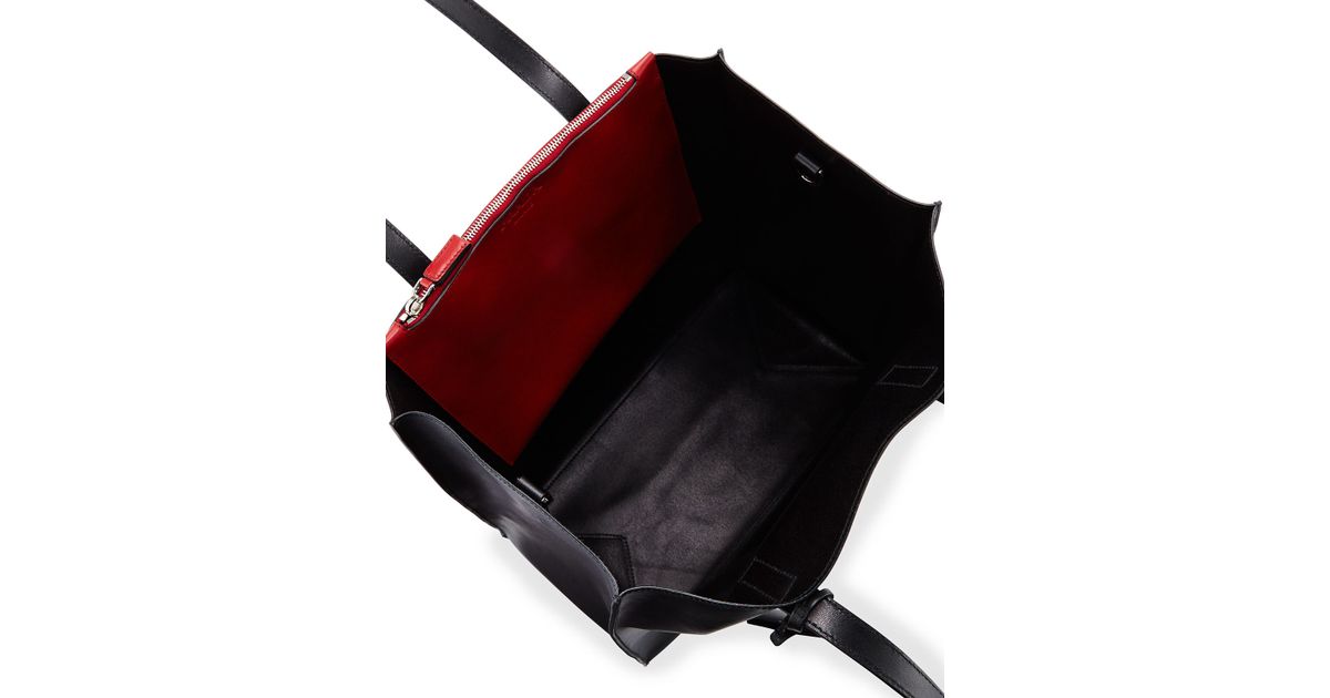 Prada Soft Leather Tote Bag in Black | Lyst  