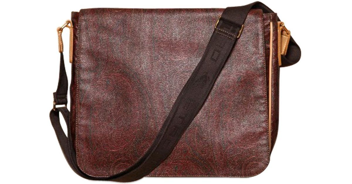 Paisley Waxed Etro Lyst For In Canvas Messenger Brown Print Men Bag wnON8k0PX