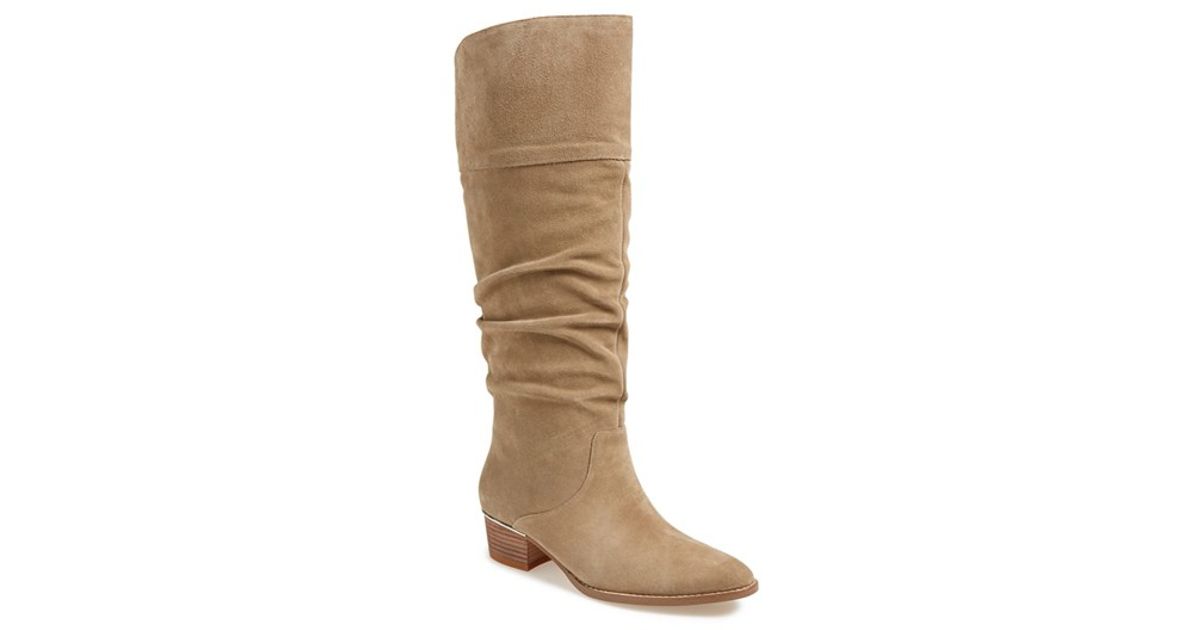 Marc fisher Regan Slouched Knee-High boots in Brown (TAN SUEDE) | Lyst