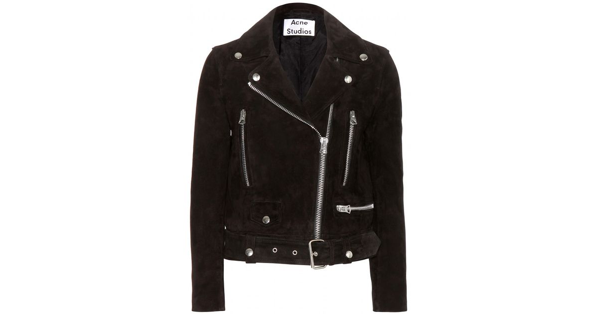 Lyst Acne Studios Mock Suede Biker Jacket In Black