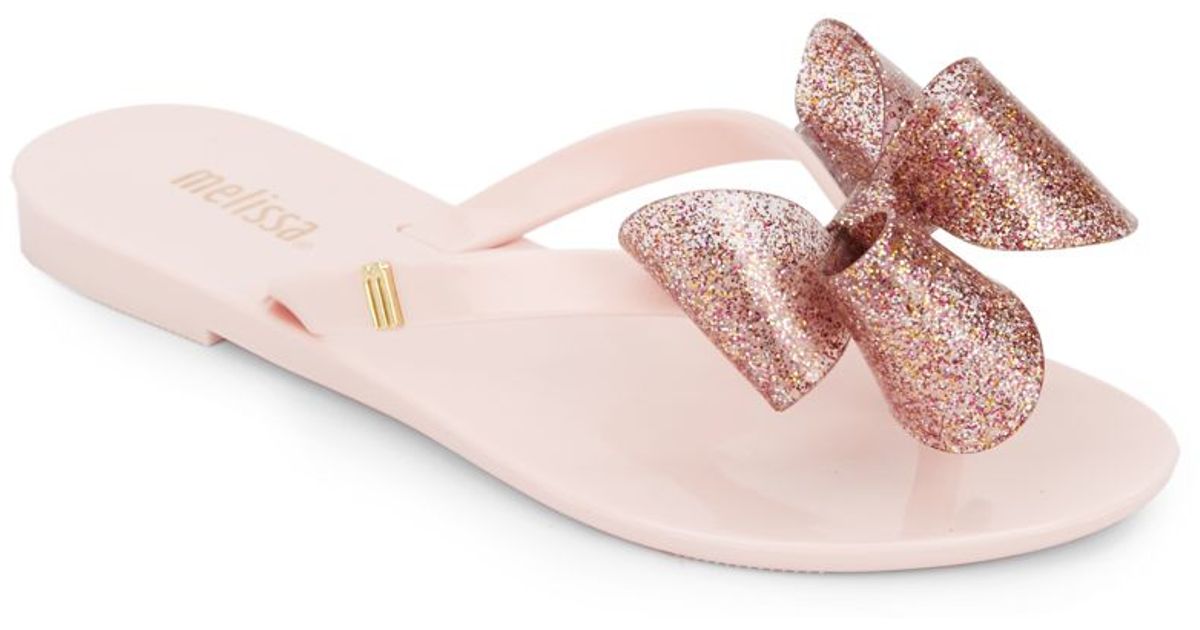 Lyst - Melissa Girl's Harmonic Bow Jelly Thong Sandals in Pink