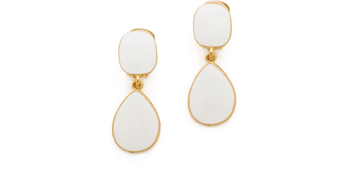 Kenneth Jay Lane White Bold Teardrop Earrings Lyst Kenneth Jay Lane White Bold Teardrop Earrings Lyst