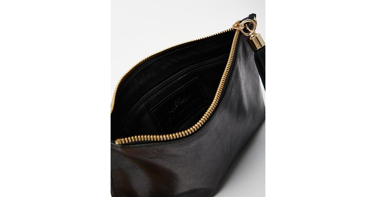 Lyst - Urbancode Leather Clutch Bag With Optional Shoulder Strap in Black