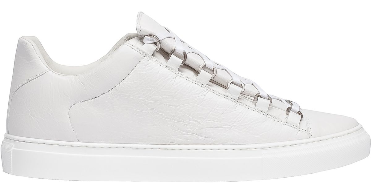 Lyst - Balenciaga Arena Shiny Effect Low Sneakers in White for Men