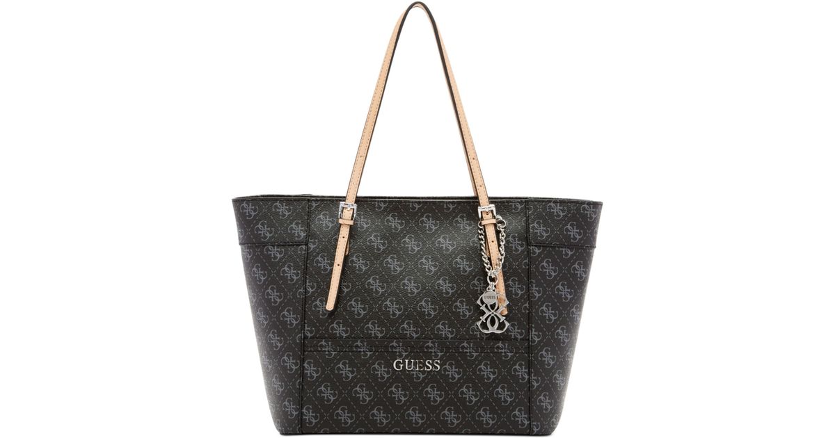 Lyst Guess Delaney Signature Small Classic Tote In Black