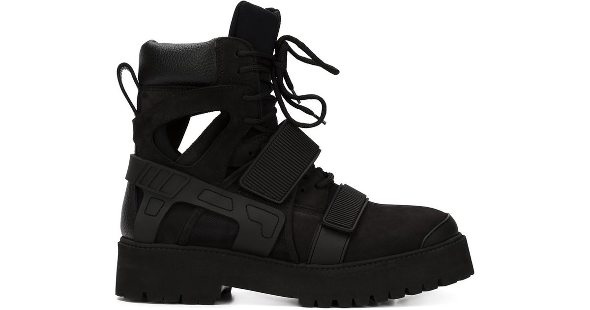 Lyst - Hood By Air Velcro Fastening Ankle Boots in Black for Men