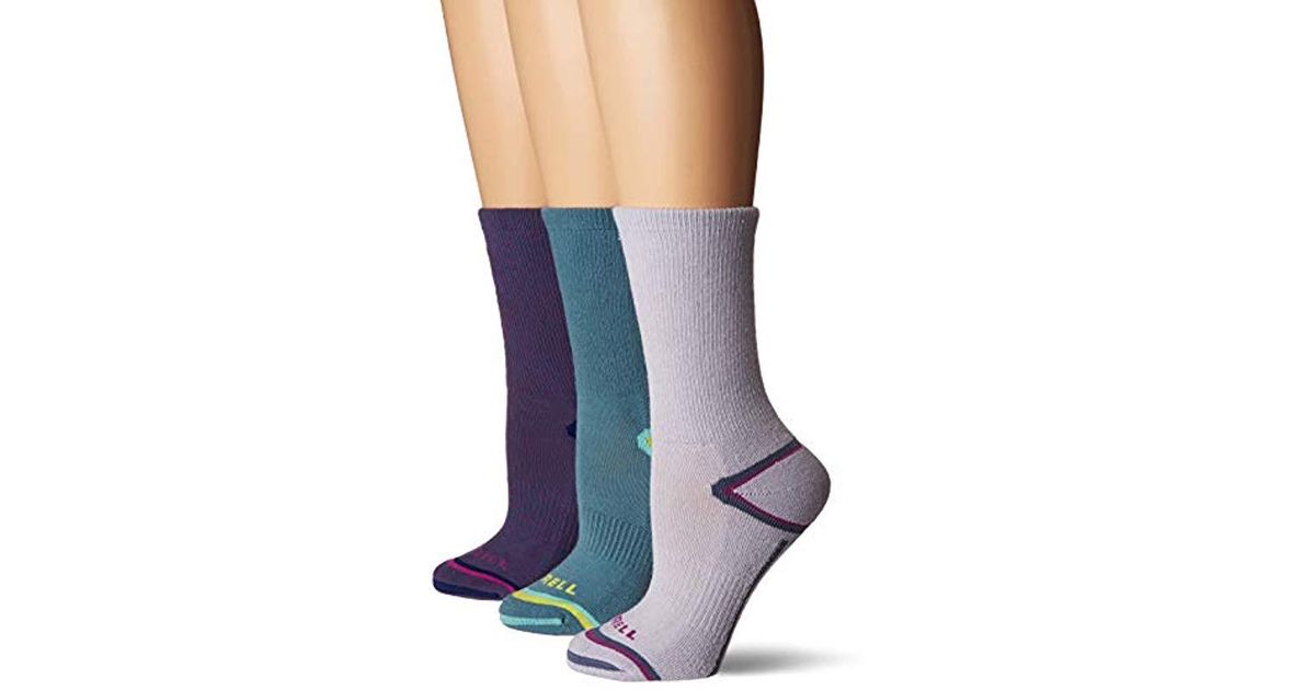 Merrell 3 Pack Performance Hiker Socks (low Cut Tab/quarter/crew) in Blue Lyst