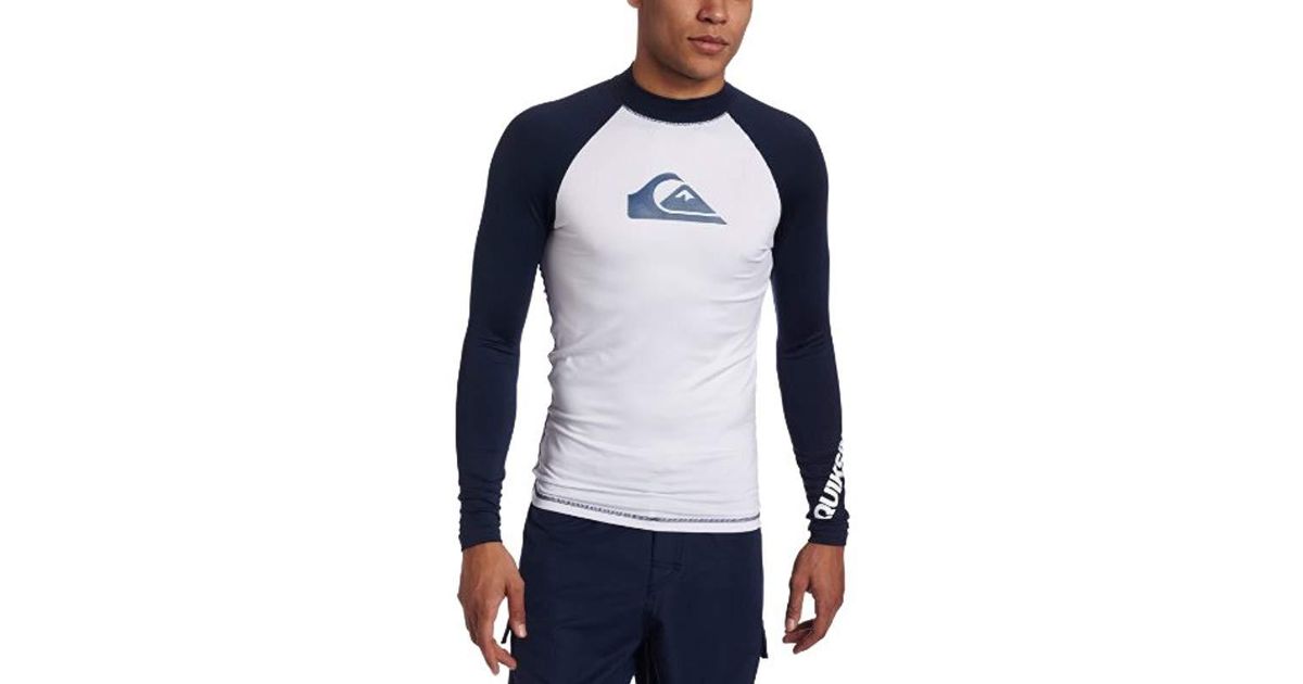 Quiksilver Mens All Time Bonded Long Sleeve Rashguard Black