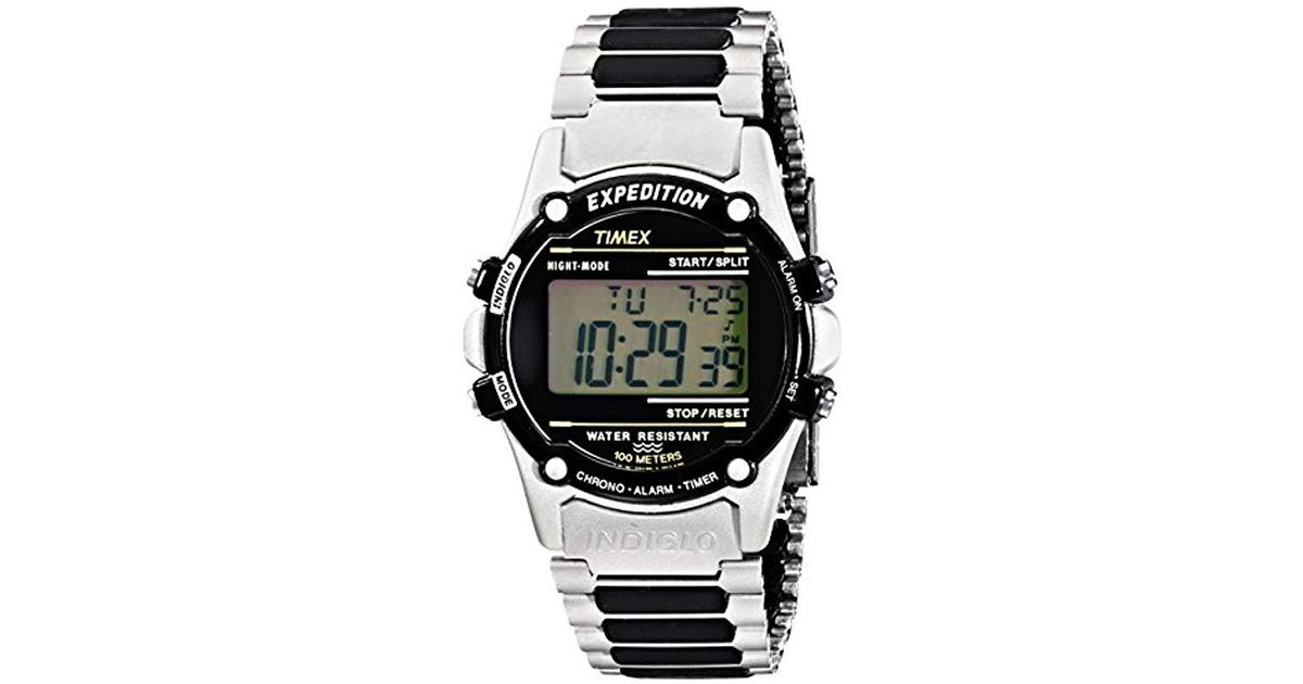 Lyst - Timex Atlantis 100 | Silver-tone Case & Bracelet Indiglo Watch ...