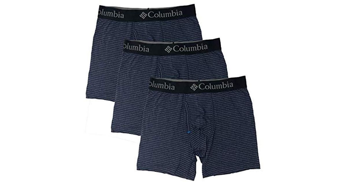 Columbia Performance Cotton Stretch Boxer Brief-3 Pack in Blue for Men ...